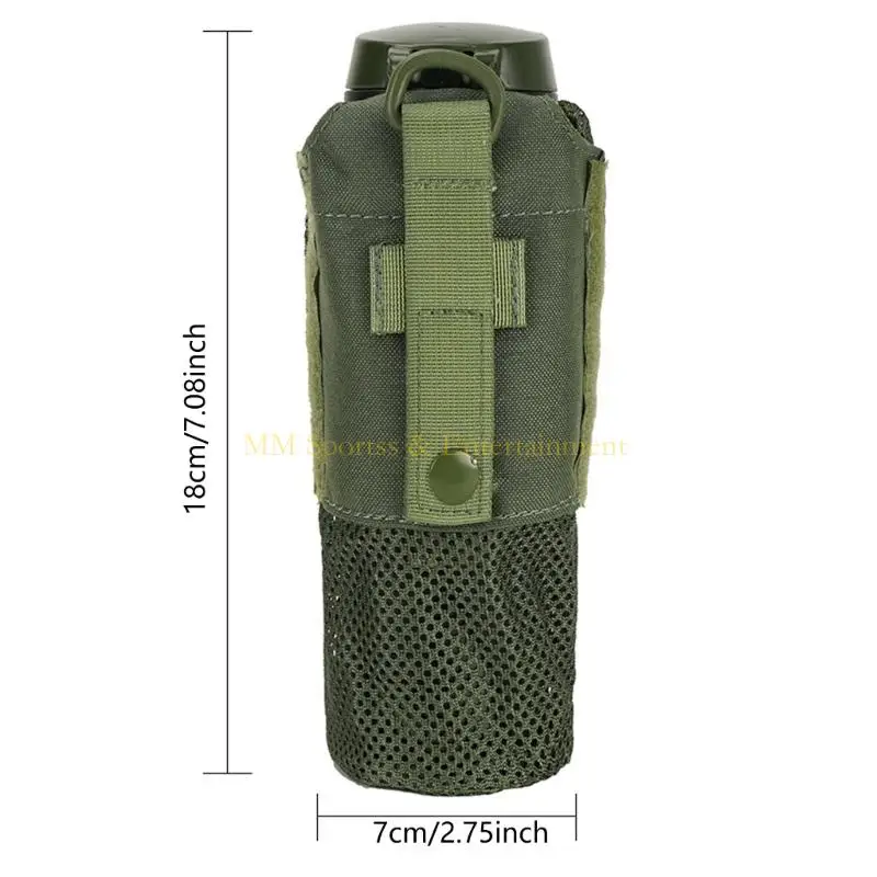 31BE Outdoor Kettle Bag Tactically Water Bottles Pouches Nylon Mesh Waist Bag Adjustable Drawstrings Water Bottles Holder