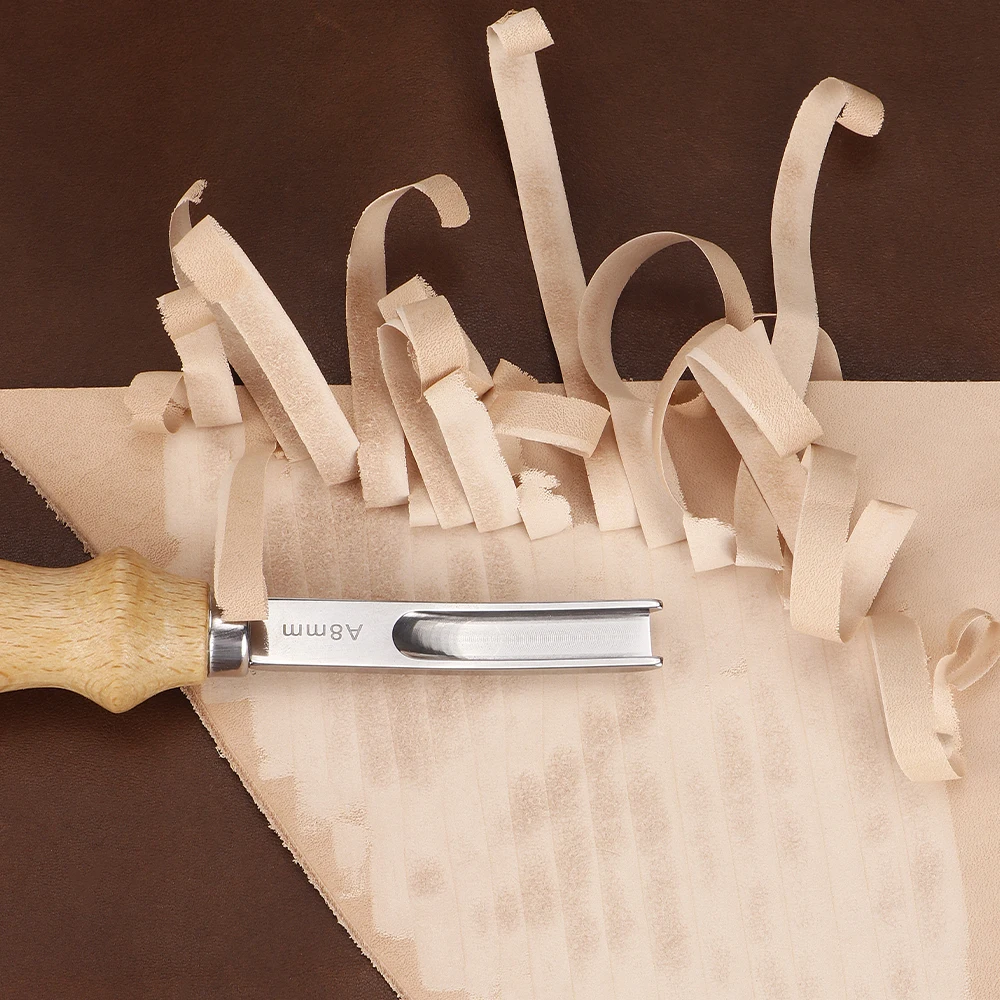 1 Stück Skiving Beveler für Lederkanten, Lederstanz- und Schneidwerkzeug, langlebiger Stahlkopf-Holzgriff, DIY-Werkzeug für Lederhandwerk