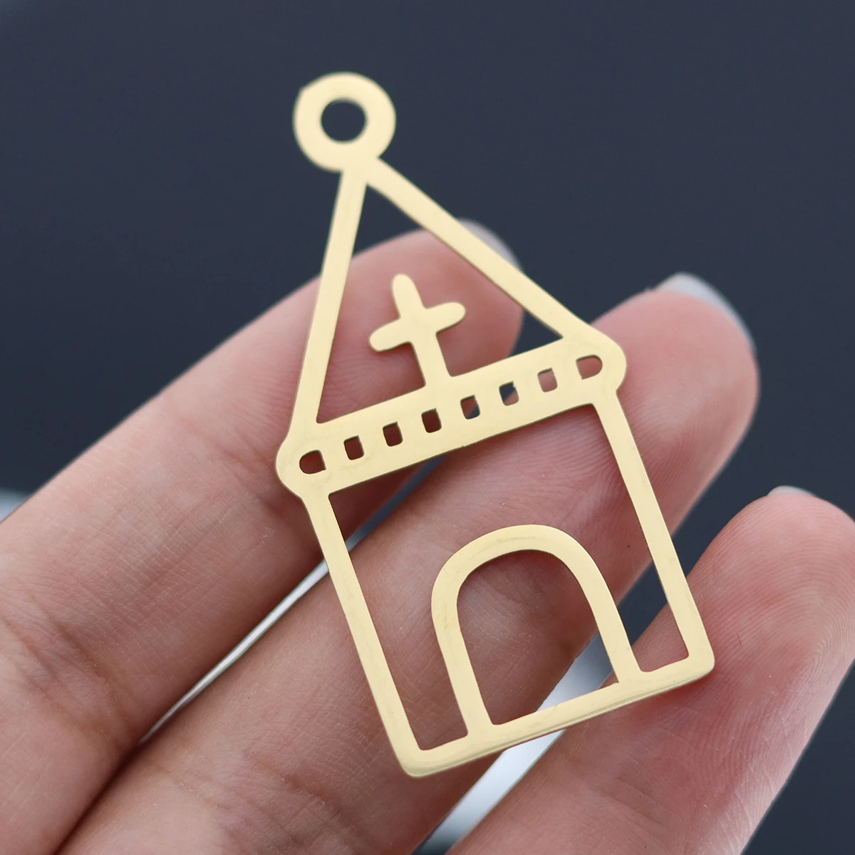 3pcs Christianity Church Cross Art Line Stainless Steel Pendant Charm for Jewelry Making Necklace Earrings Christian Church Gift