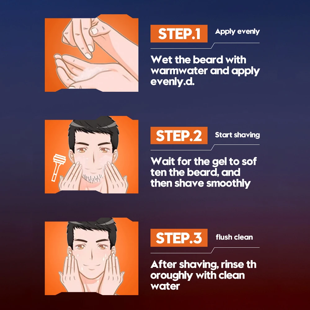 210g Men's Shaving Gel Non-irritating Soften Sideburn Beard Shaving Cream Painless Clean Moisturize Smooth Beard Care Shave Gel