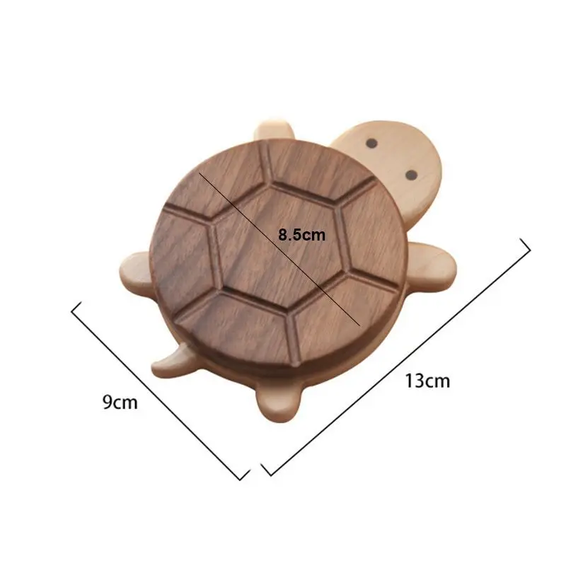 Wooden Coaster Heat Resistant Simple Insulation Mat Cartoon Turtle-shaped Coaste Solid Cute Magnetic Home Desktop Dining Mat