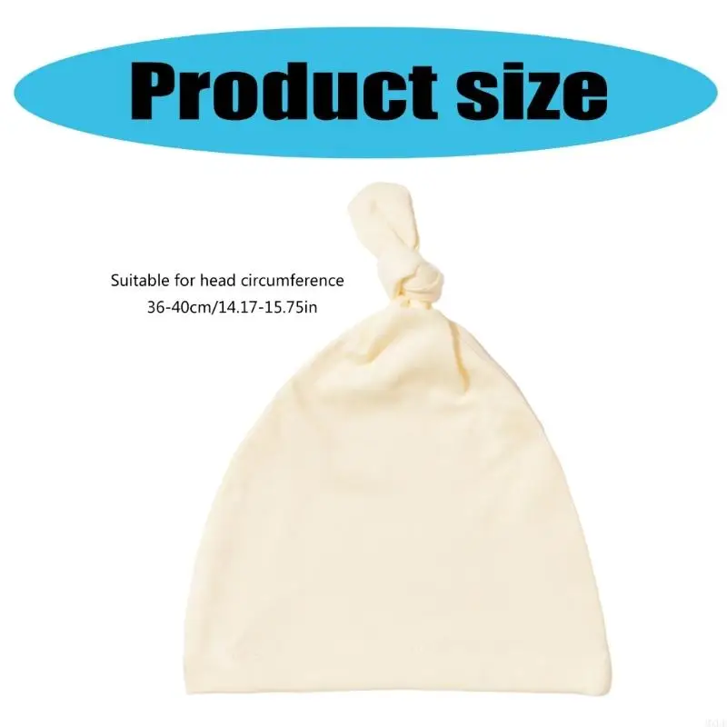 MXLE 편안한 아기 모자 신생아 헤드웨어 부드럽고 통기성 매듭 모자 단색