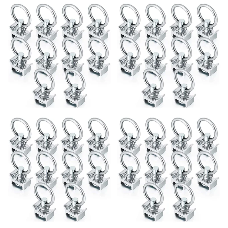 

AC88-40Pcs Single Stud Fitting L Track 4,000LB Capacity With Stainless Steel Round Ring Aluminum Keeper Cargo Control