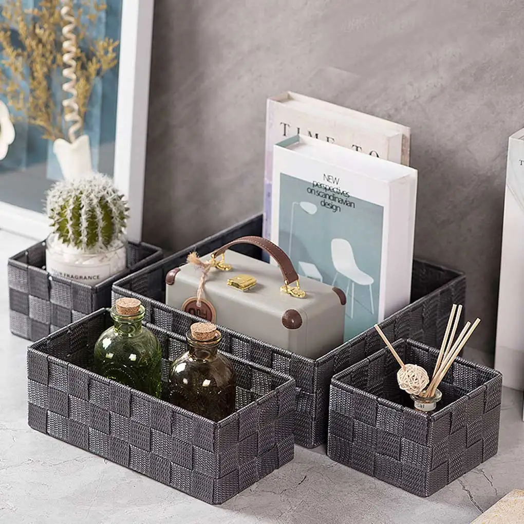 4 Pieces Drawer Organizer Wardrobe Storage Box Container Accessories