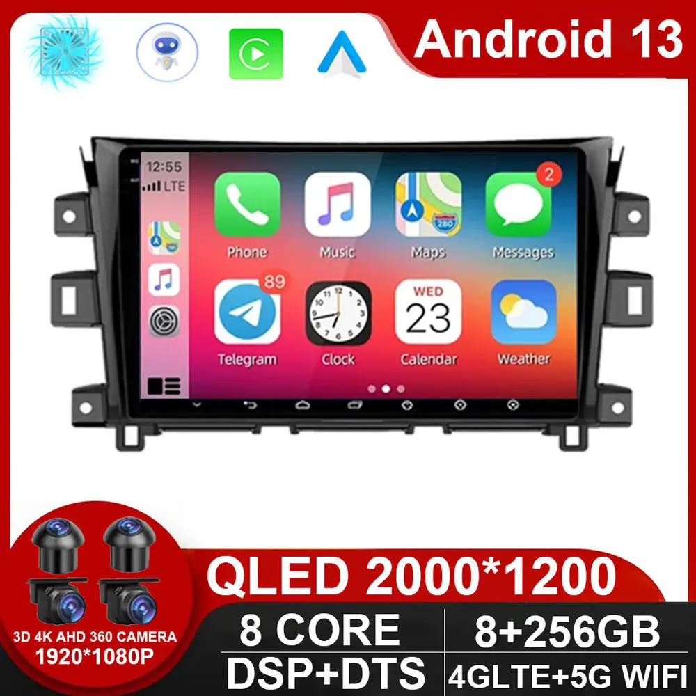 

WiFi Bluetooth Android 13 For Nissan NAVARA Frontier NP300 2015 2016 2017 Car Player Video Navigation Radio Multimedia GPS DVD