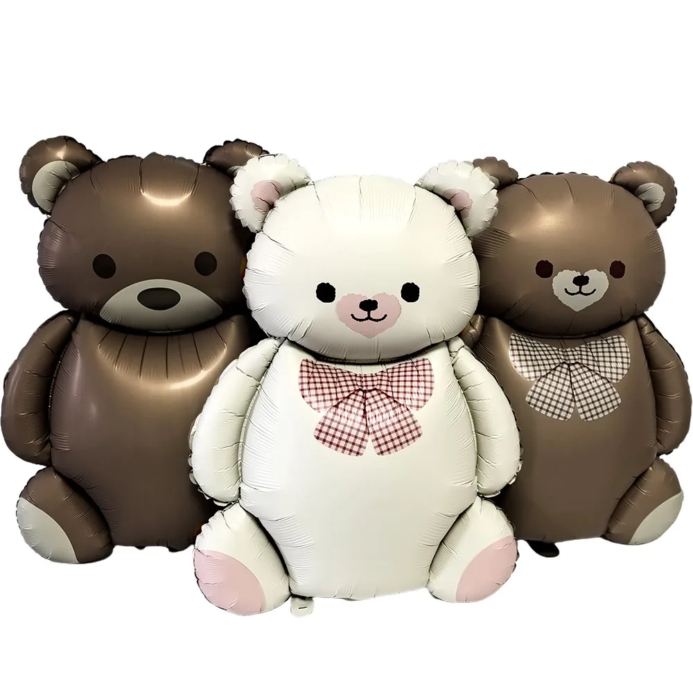 Little Bear stoviglie blu marrone piatti tazze tovaglioli grande orso bianco palloncino bambini compleanno Baby Shower Gender Reveal Decoration