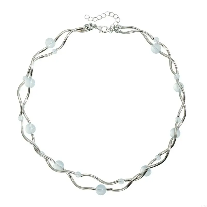 Versatile Double Helical Copper Bead Necklace With Unique Artistic Detail Accent