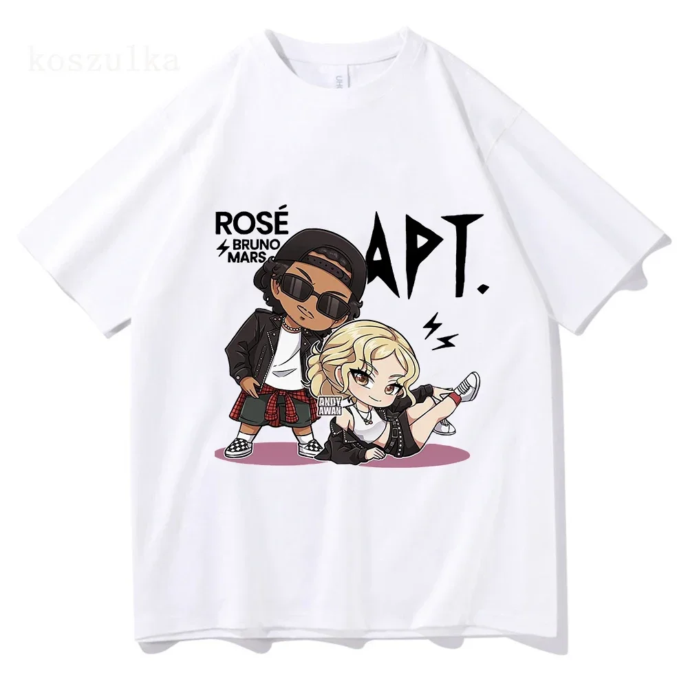 ROSE Bruno Mars APT T Shirt Fashion Men/Women Harajuku Graphic T-Shirt Unisex High Quality Aesthetic Vintage Tees Shirts