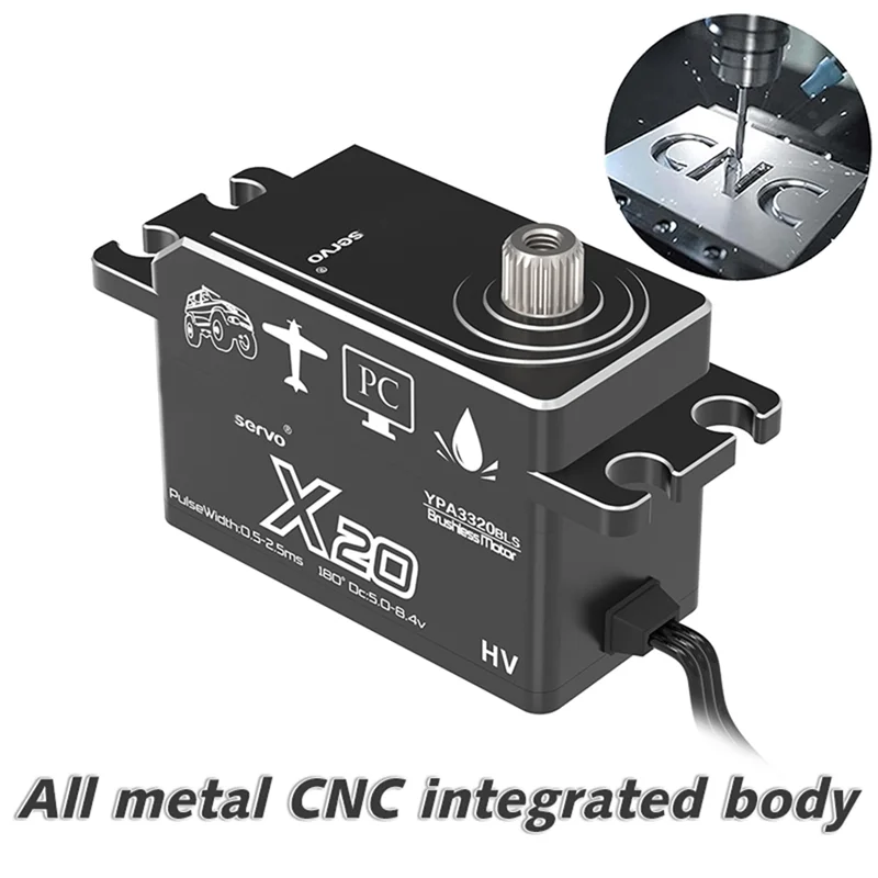 

ABUM-20KG PWM Digital Brushless Servo Motor Full Metal Gear Large Torque Low Profile Short Body Servo For Rc Car 1/8 1/10