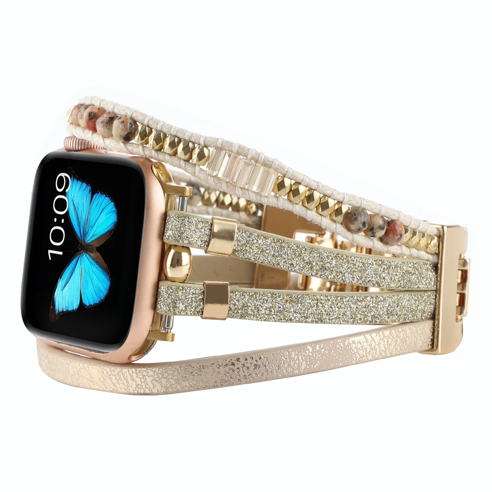 Apple Watch用メタルストラップ,ボヘミアンスタイルのブレスレット,iwatch 6,5,4,3,se,44mm, 40mm, 49mm,9,8,7 45mm、41mm、10mm、46mm、42mm