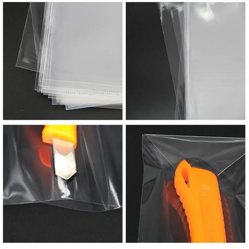 100pcs Clear Cellophane Bags 15x20cm Transparent Opp cosmetic Clear plastic  bag  gift bags candy tools flat pocket