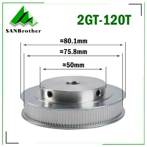 120 Teeth 2GT Timing Pulley Bore 6/6.35/8/10/12/14/15/16/19/20/22/25mm for GT2 Synchronous belt width 6/10mm 120Teeth 120T