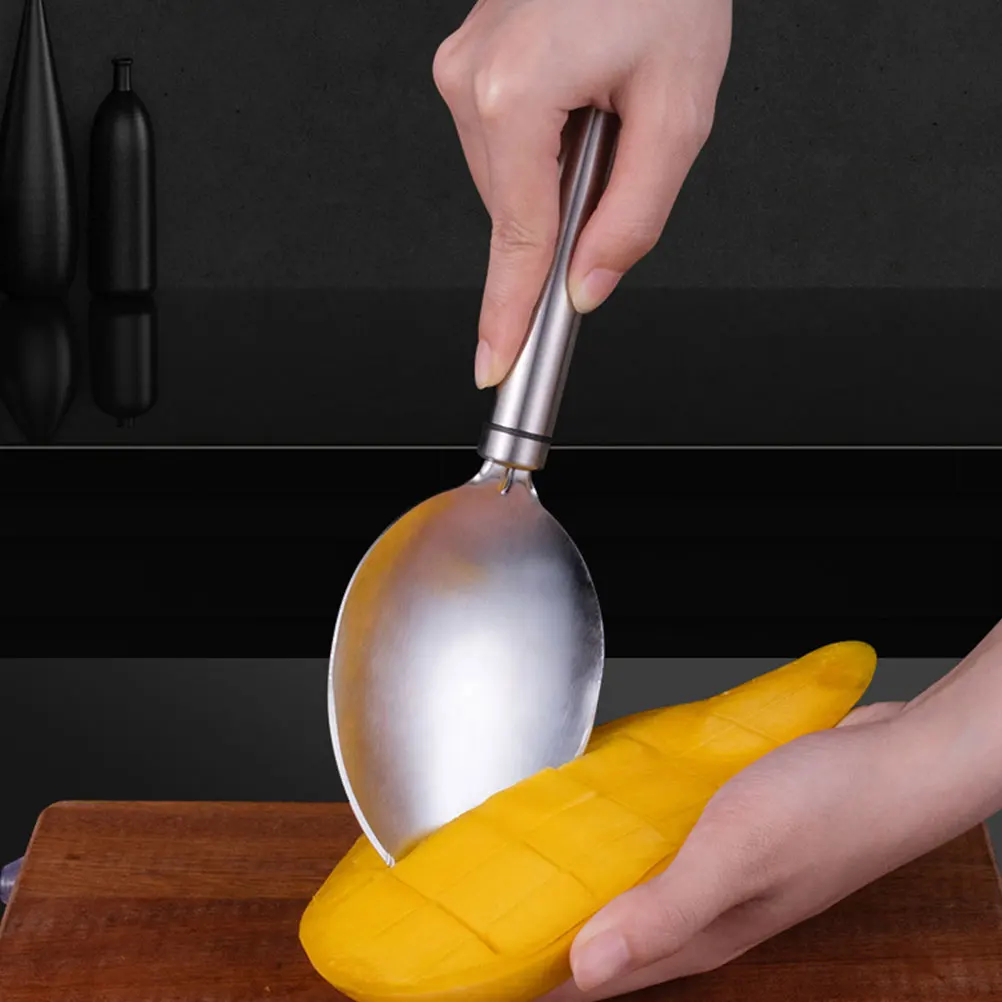 

Mango Peeler Tool Stainless Steel Fruit Cutter Slicer Kitchen Gadget Easy Peel Remove Dicing Prep Fruit Gadgets