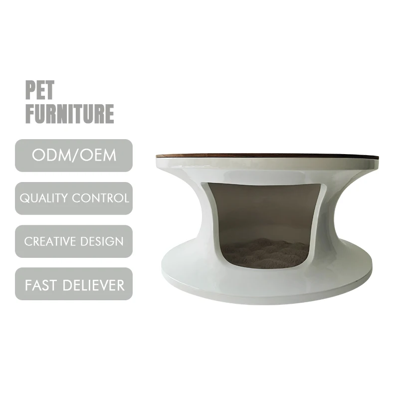 

Coffee Table with Pet Cave Small-Space Creative Minimalist Sofa Side Table Bedside Table for Home