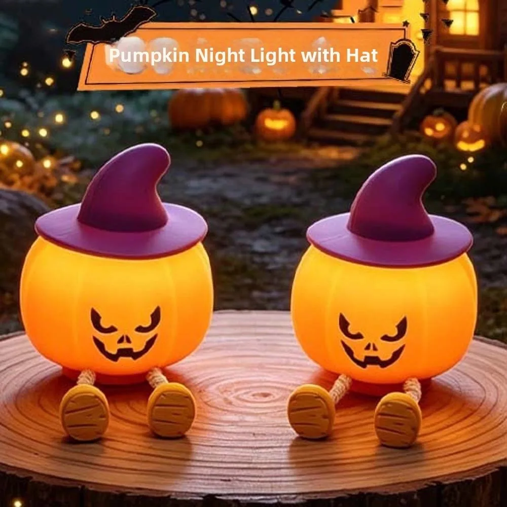 Rechargeable Pumpkin Night Light Dimmable Timer Function Tap Control Nightlight Portable Warm Glow Silicone Ghost Lamp for 5V/1W