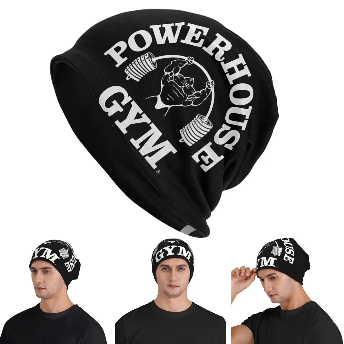 Powerhouse Gym Fitness Building Muscle Unisex Adult Beanies Caps Knitted Bonnet Hat Warm Autumn Winter Outdoor Skullies Hats