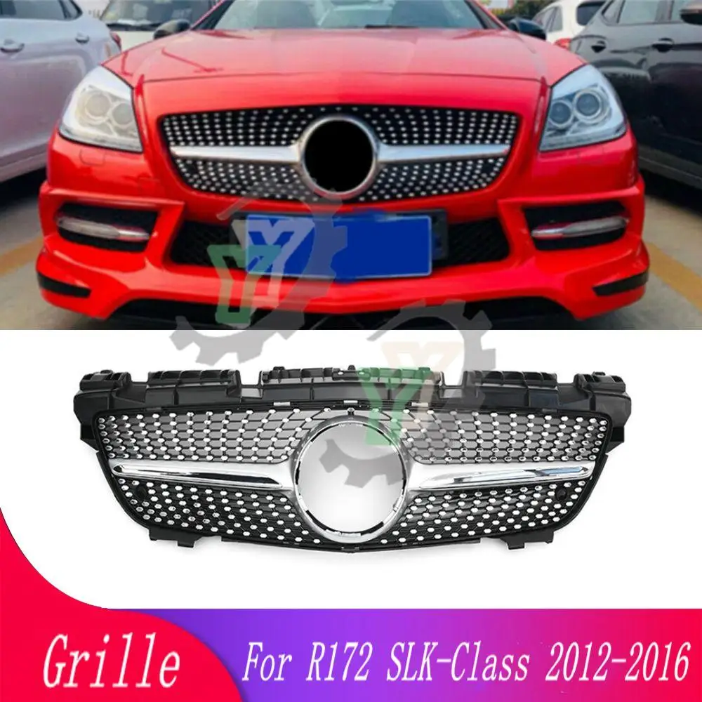 

For Mercedes-Benz R172 SLK Class SLK200 SLK250 SLK300 SLK350 2012 2013 2014 2015 2016 Car Front Bumper Grille Upper racing Grill