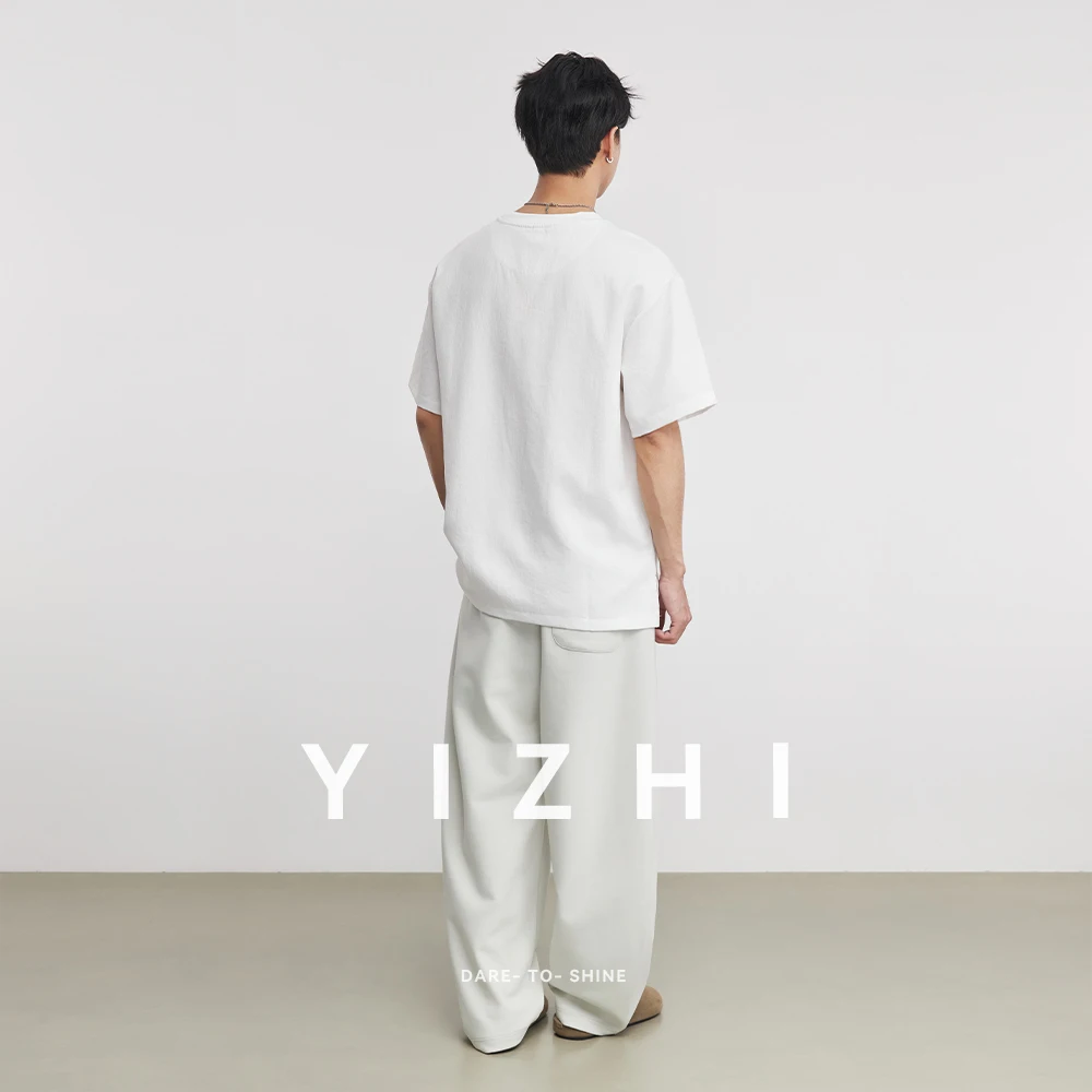 Men's Minimalist Pocket Casual Short Sleeve T-Shirt 2026 Summer New Solid Color Design Half Sleeve Top