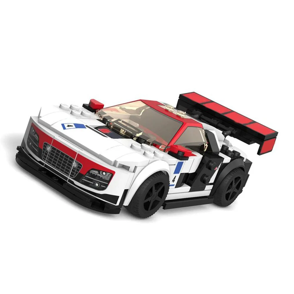 

MOCR8 LMS Ultra Speed Champion, собранные на заказ гоночные строительные блоки, развивающие игрушки, украшения с наклейками, подарок на праздник для мальчиков