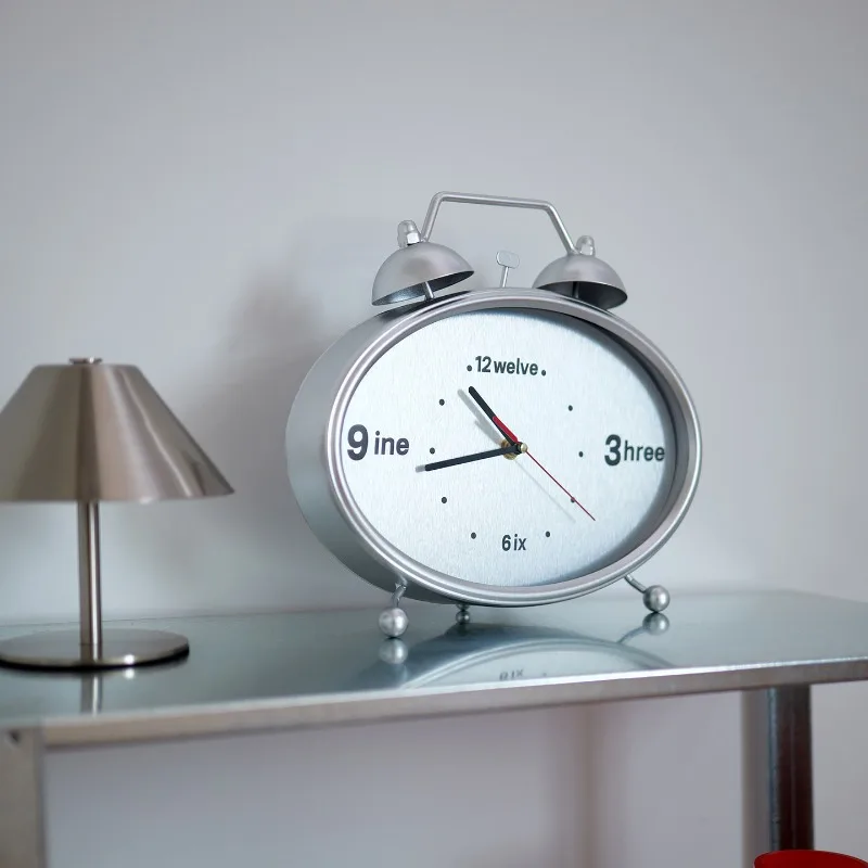 Creative Bauhaus Desk Clock Industrial Minimalist Tabletop Decor Ornament Modern Desktop Timepiece Home Art Decorative Accent