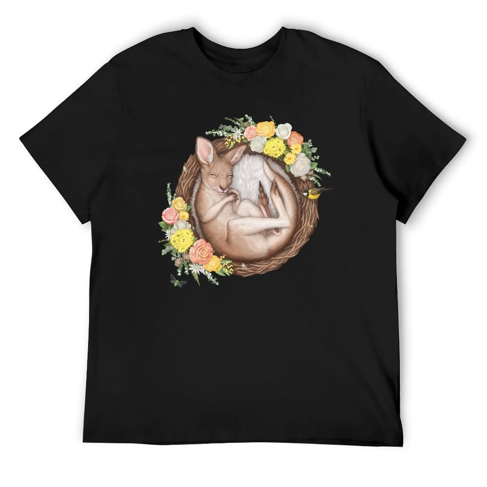 Sleeping Baby Kangaroo T-Shirt quick-drying blacks graphic shirts clothing for men