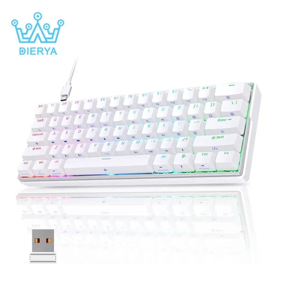 

K61 60% Wireless Bluetooth 5.0 Mechanical gameing Keyboard 61 Keys RGB Mechanical keyboard 2 MODE For Office PC/Mac accessories