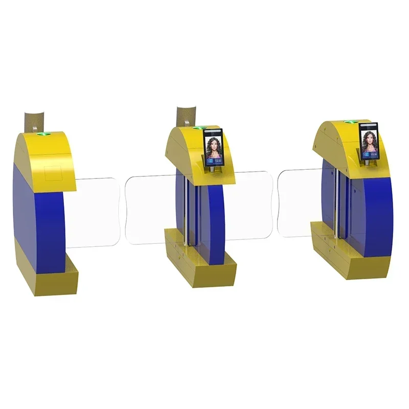 

2024 Kids security gate turnstiles gate biometric face recognition color powder coated swing barrier gates
