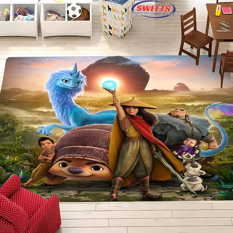 

New Shelves! Disney Raya and The Last Dragon Carpet, Living Room Bedroom Office Children's Room of Choice, Non-slip Washable Mat
