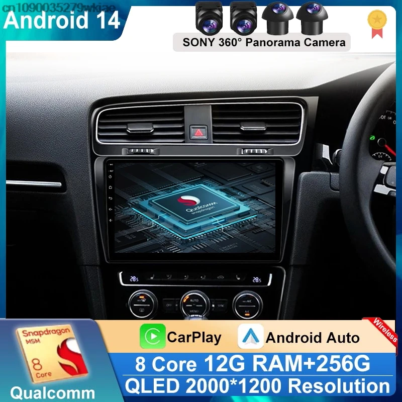 Car Radio For Volkswagen VW Golf 7 MK7 GTI 2012-2021 Right Hand Drive RHD Carplay Android Auto Stereo Video Player NO 2 Din