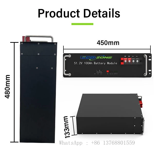 Energie Zonnebatterij Panelen Opslagsystemen 48V 51.2V 100Ah 200Ah Rack Gemonteerde Lifepo4 Lithium Ion Batterij