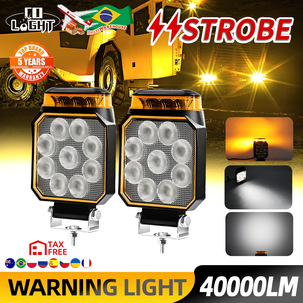 

CO LIGHT 4-дюймовый светодиодный рабочий свет, стробоскоп, прожектор, экскаватор, квадратный вилочный погрузчик, трактор, сверхмощный бар, внедорожник, 12 В, 24 В, противотуманная фара