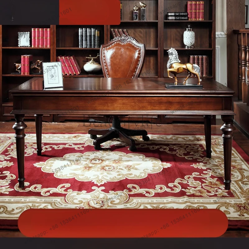 

Wooden Asthetic Executive Desk Drawers Designer Standing Laptop Computer Desks Writing Studying Mesas De Escritorio Furniture