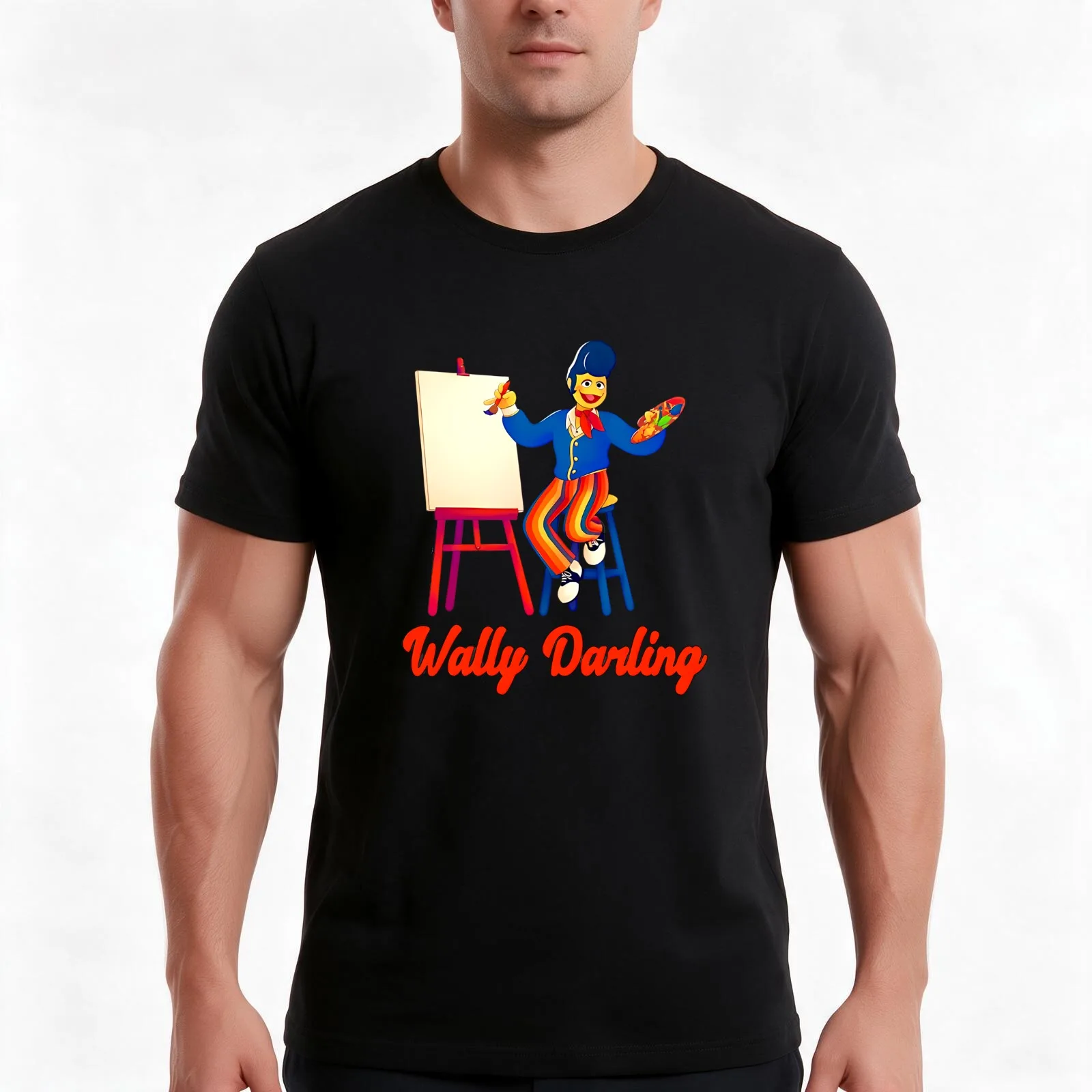 Wally Darling T-Shirt, Summer Casual Cotton Tee, Oversized Streetwear Tops, Vintage Graphic Print, Loose Fit Short Sleeve
