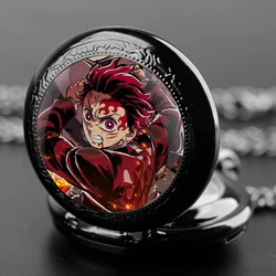 Demon Slayer-reloj de bolsillo de cuarzo para hombre y mujer, pulsera con diseño de cúpula de cristal, cadena duradera, esfera de números árabes, regalos creativos