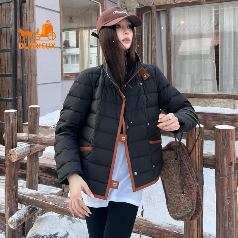 2025 New Winter Women's Short Down Jacket,Fashion Elegant 90% White Goose Down Daily Casual Light Thick Warm Coat for Women