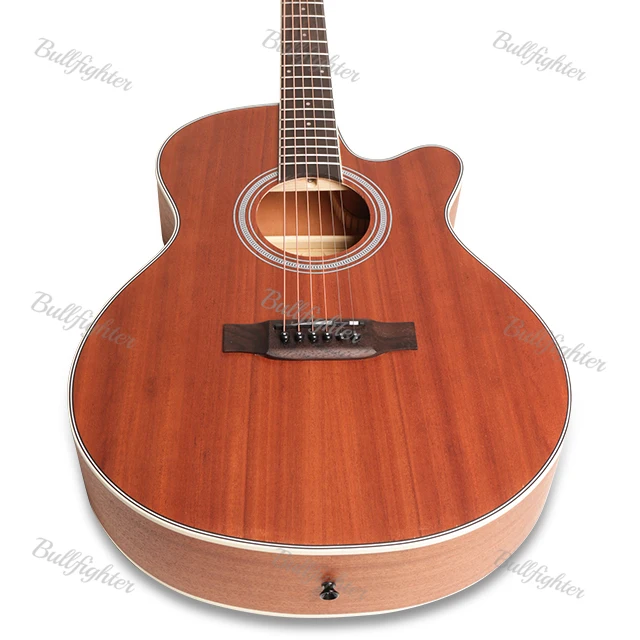 Bullfighter 40/41 Inch Sapele Acoustic Guitar D-4015 with Cutaway and Mahogany Premium Instrument for Guitarists