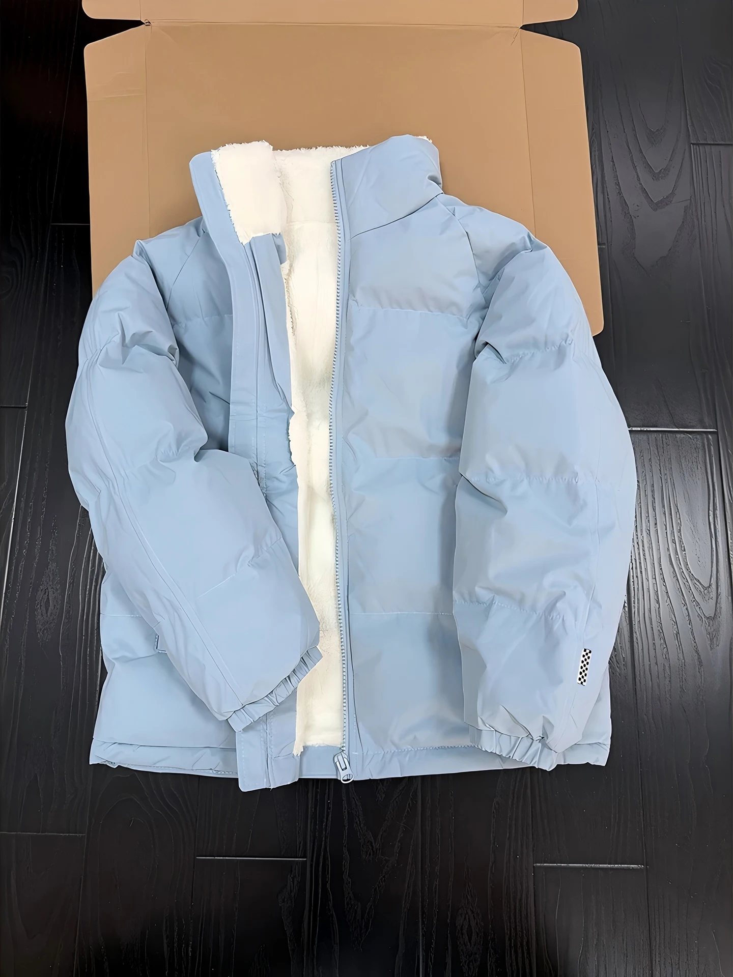 

Thiened Winter Jaet Men's Lamb Velvet Cotton Coat Stand Collar Fce Lined Warm Couple's Puffy Coat Northeast -40 Deees