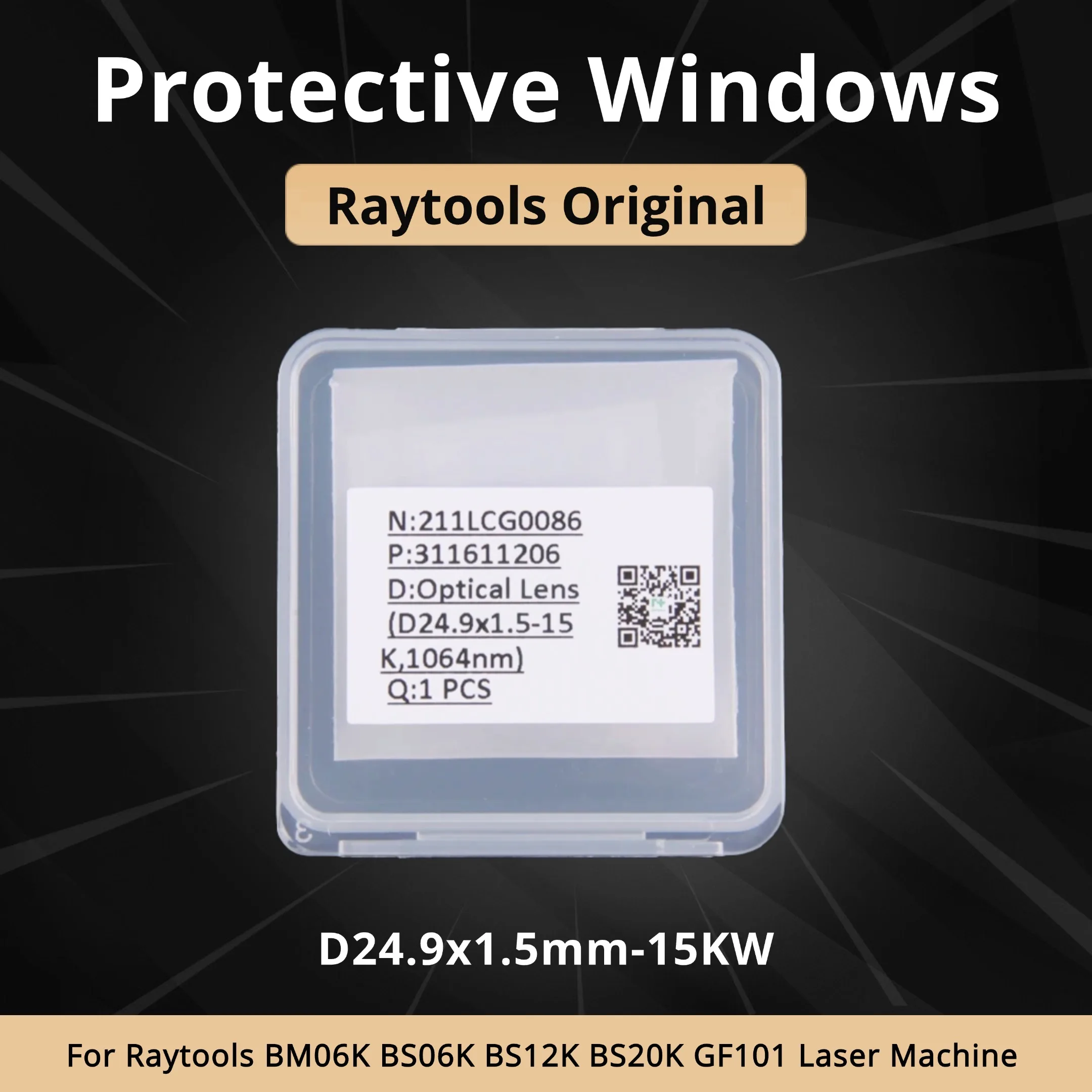 Header Raytools Original Protective Windows 24.9x1.5 15KW  211LCG0086 Optical Mirrors/Lens For Raytools BM06K BS06K BS12K BS20K