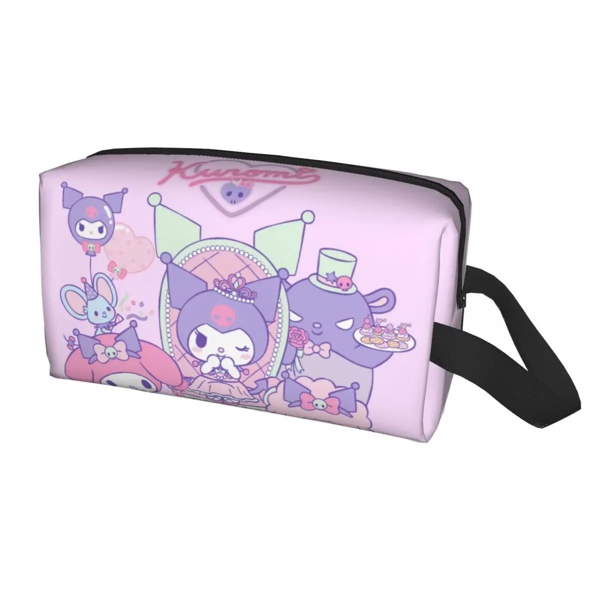 Custom Travel Cartoon Kuromi Skull Friends Toiletry BagRabbit Anime Cosmetic Makeup Organizer Women Beauty Storage Dopp Kit Box