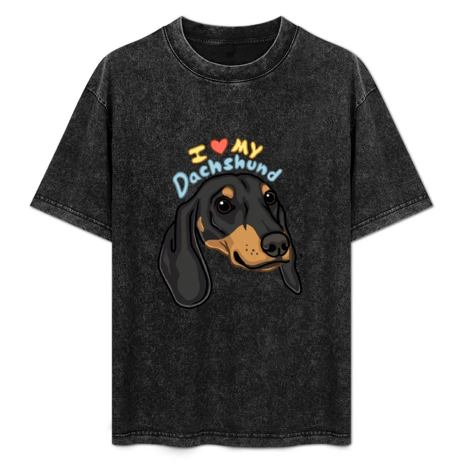 

I Love My Dachshund (Black and Tan Shorthair) T-Shirt blanks anime clothes black t-shirts for men