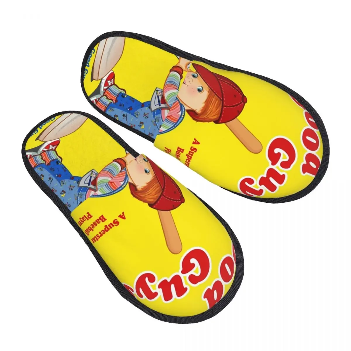 Child's Play Chucky Good Guys House Slippers Women Cozy Memory Foam Baseball Player Slip On Bedroom Slipper Shoes