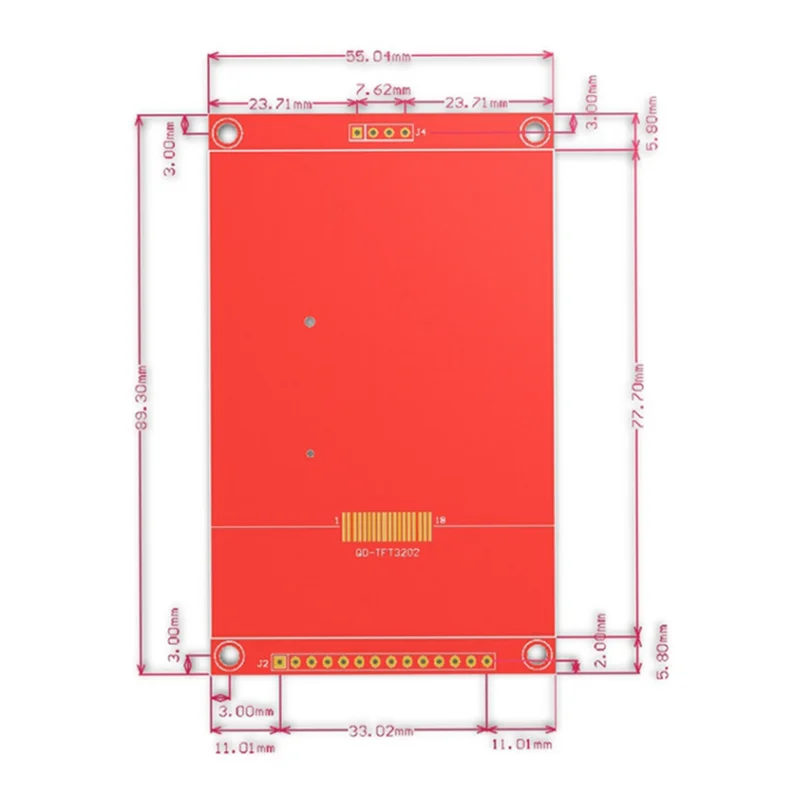 Envio Gratis SPI Module 14 Pin 3.2 بوصة 18P ILI9341 TFT LCD شاشة ملونة 4 سلك منفذ تسلسلي 320X240 محول-A19R