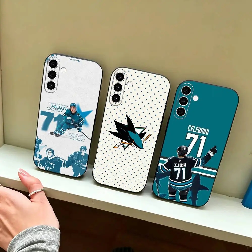Sharks Macklin Celebrini  Phone Case For Samsung Galaxy A73,A72,A71,A70,A53,A52,A51,Soft Silicone Black Cover