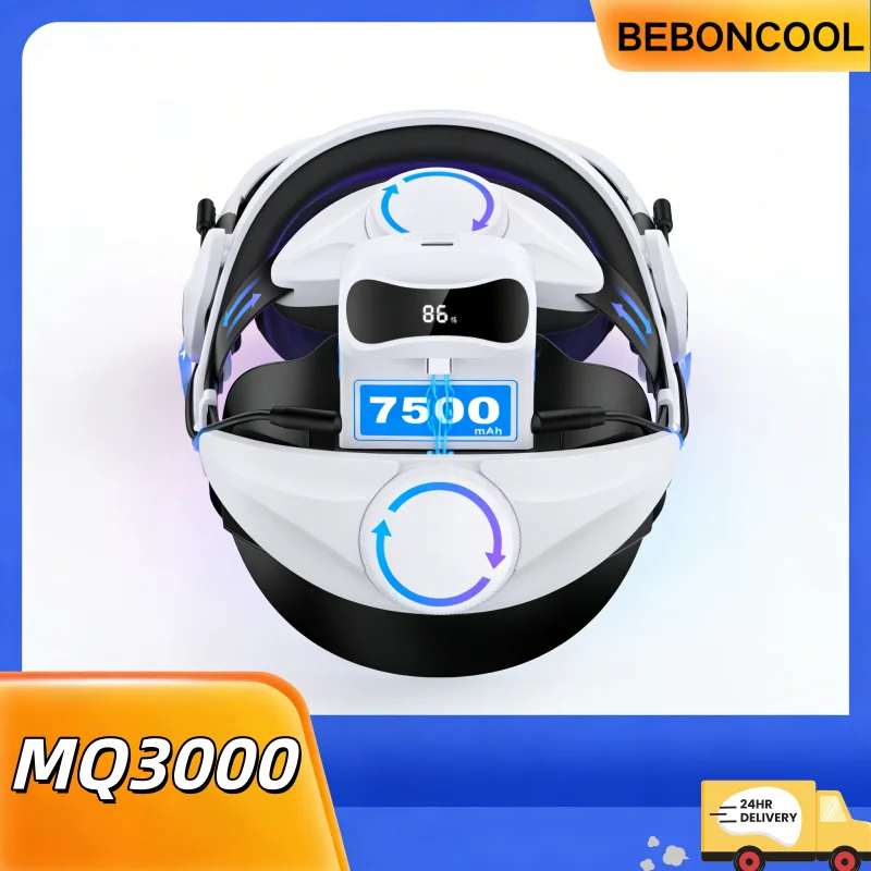 

BEBONCOOL MQ3000 Battery Head Strap | Fast Charge for Meta Quest 3S/3/2 Oculus - Gravity Balance & Extended VR Gaming Sessions