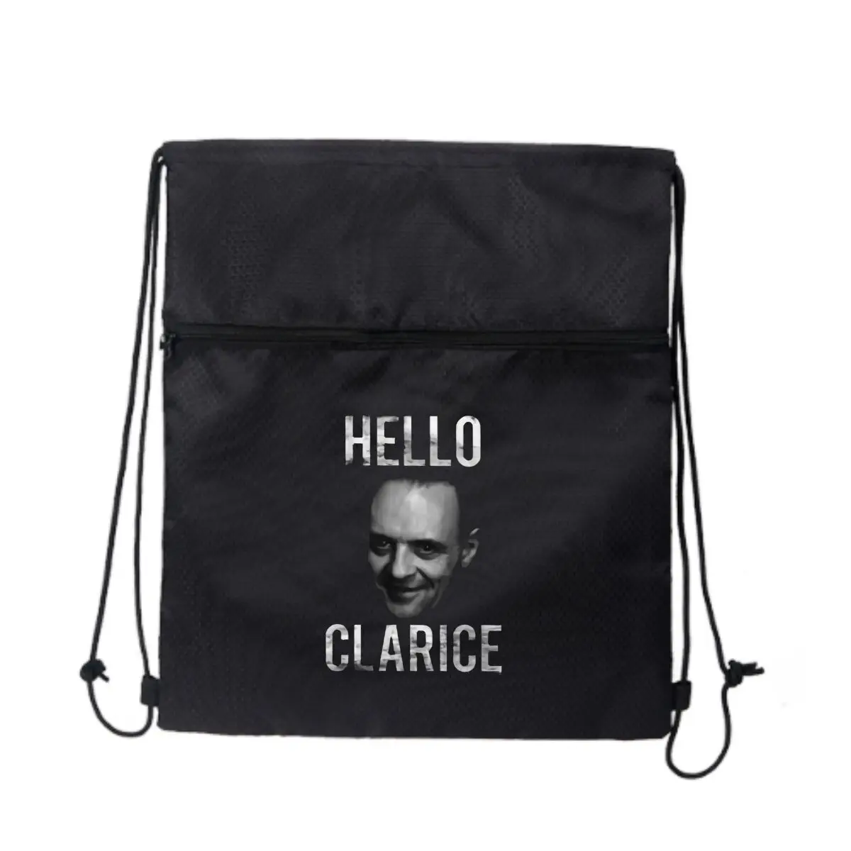 Hello Clarice Quote Text Art Large-Capacity Drawstring Zipper Bag Hold Everything You Need