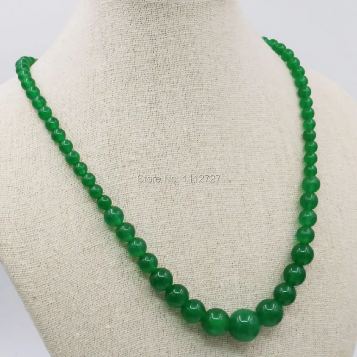 6-14mm Green Malay Quartz Jade Necklace Chain Earring Sets Round Beads Women Jewelry Party Gifts Chalcedony 15inch Natural Stone