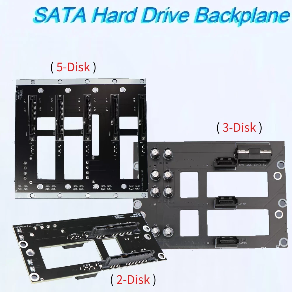 5-Bay 4/ 3/ 2 Bay SATA Hard Drive Backplane 6Gbps Big 4-Power NAS Chassis Adapter Storage Server Expansion Board for 2.5 3.5 HDD