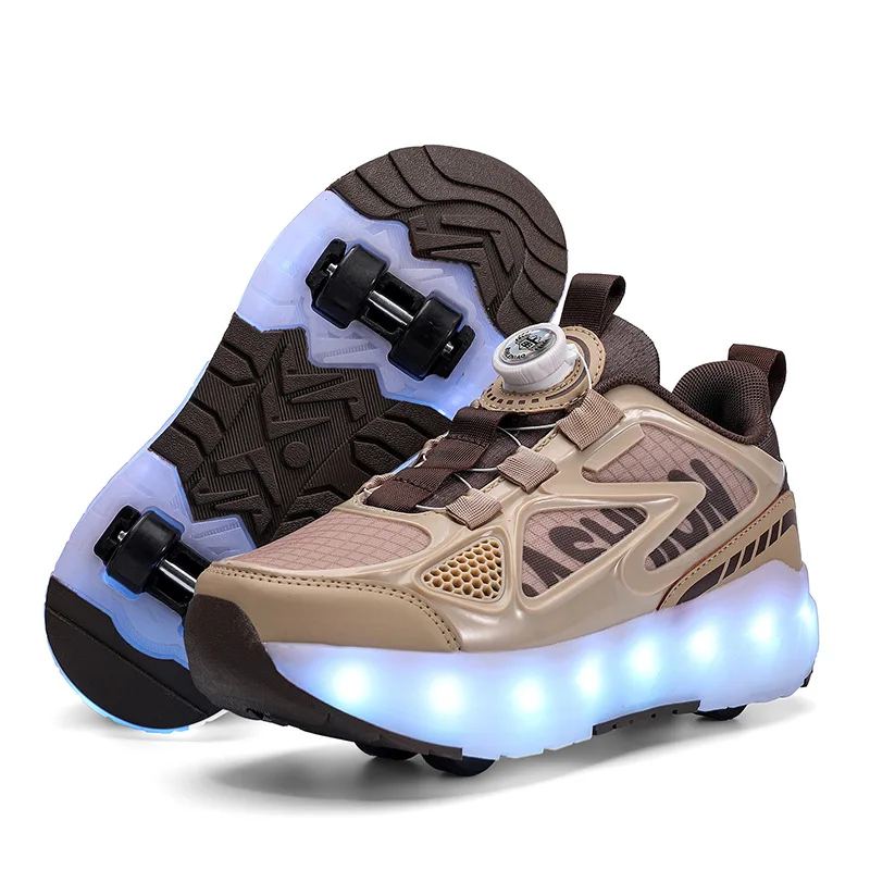 

Kids Runaway Shoes Four Wheels Summer Boys Glow Removable Girls Student Wheeled Sneakers