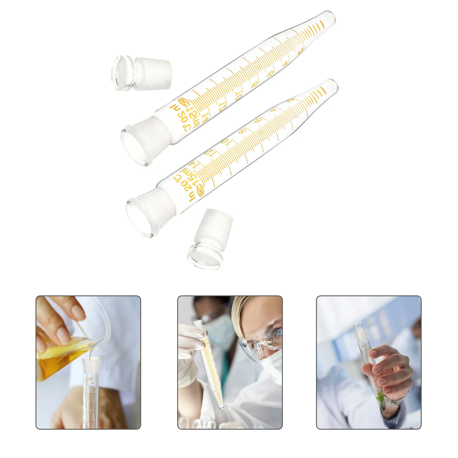 

2Pcs Clear Tubes Scientific 15ml with Accurate Measurement Scale Leakproof Caps for Lab Experiments and Samples