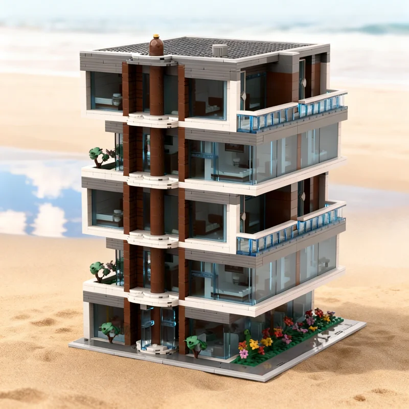 

Конструктор MOC «Отель» (3147 деталей), модульная модель городской улицы, игрушка-подарок, креативный коллекционный набор для демонстрации, премиум-класс, для взрослых и детей, для дома